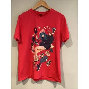 Bibi Sama T Shirt Red Graphic Print Anime Girl Hip Hop Large